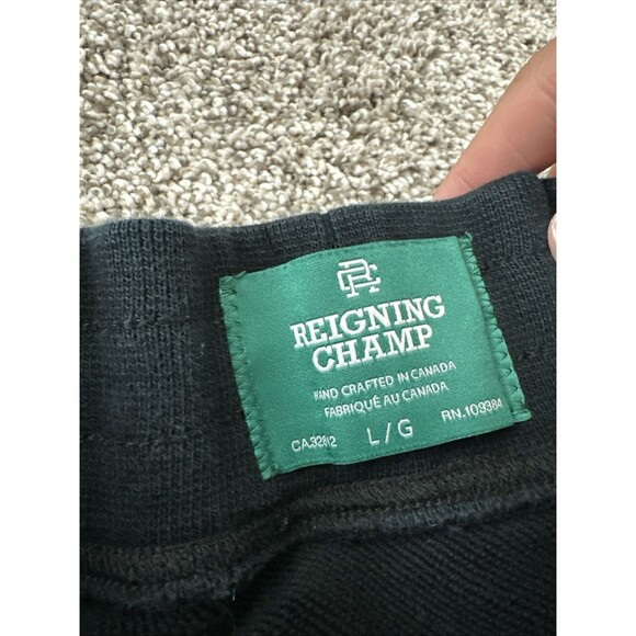 Reigning Champ Black Ripstop Stretch Nylon/Midweight Terry Pants Men’s Large - Picture 5 of 9